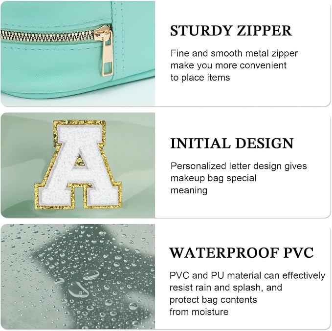 YOOLIFE Initial Clear Makeup Bag | Waterproof Large Travel Makeup Bag | - Image 6
