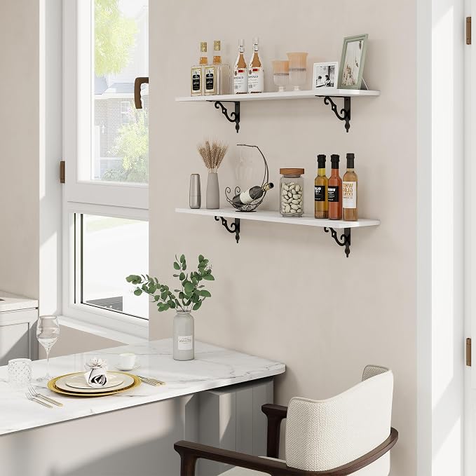 RICHFOCUS Floating Shelves for Wall Decor, 35.4W x 8D Shelves Set of 2 - Image 2