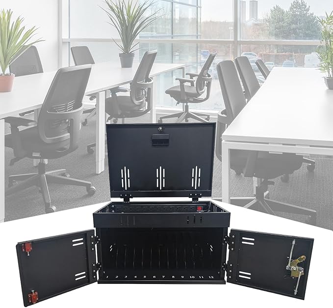 12 Device Charging Station for Laptops & Tablets, Portable Lockable Charging by Legendstone