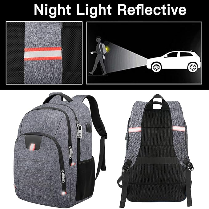 Della Gao Laptop Backpack for Men, Large Anti-Theft Business Travel Backpack - Image 4