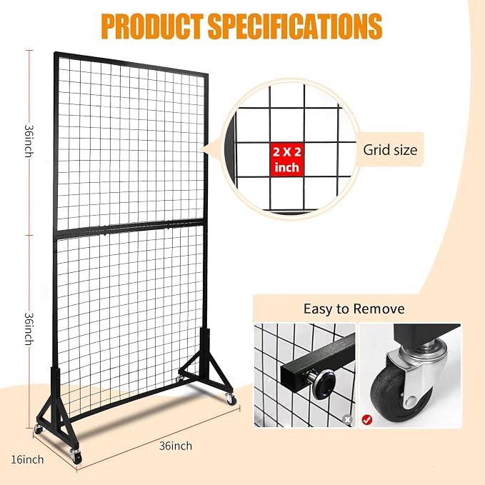1 Pack 3'x 6' Two-Double Gridwall Panel Display Racks - Image 3