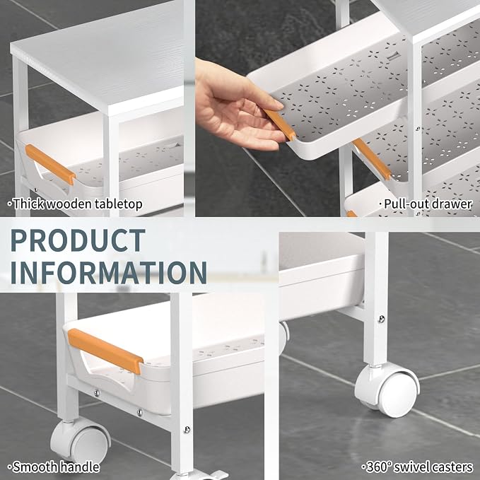 5 Tier Slim Rolling Utility Cart - Image 4
