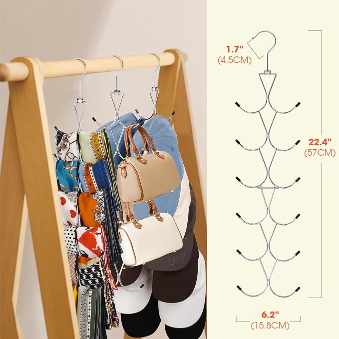 Scarf Hanger 2 Pack 24 Storages, Purse Hanger - Image 7