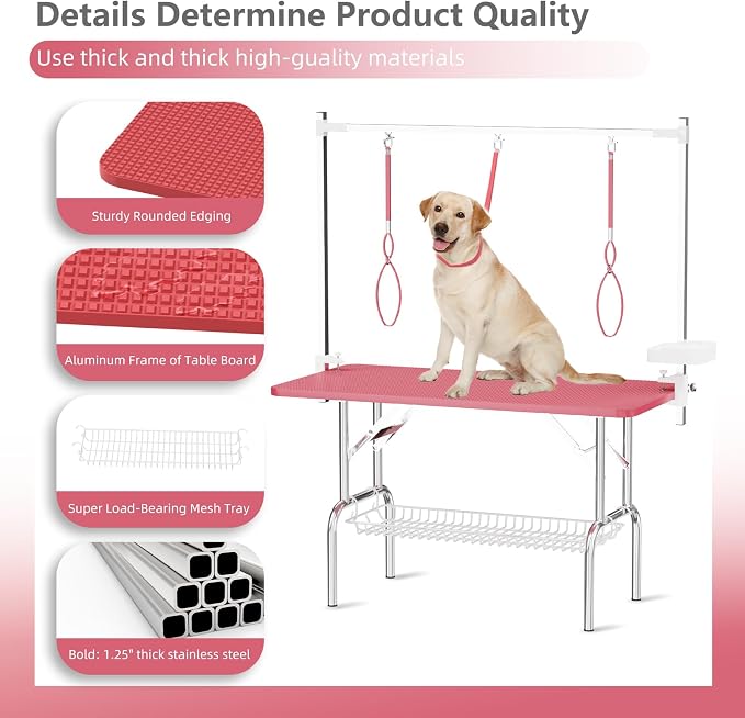 VFK 47'' Large Dog Grooming Table Stainless Steel Foldable Grooming Table - Image 7