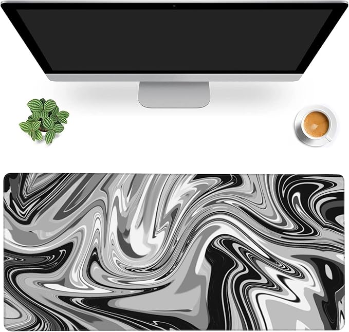 Desk Mat, Fluid Pattern Extended Gaming Mouse Pad, Large Non-Slip Rubber Base by MIOAOSRT