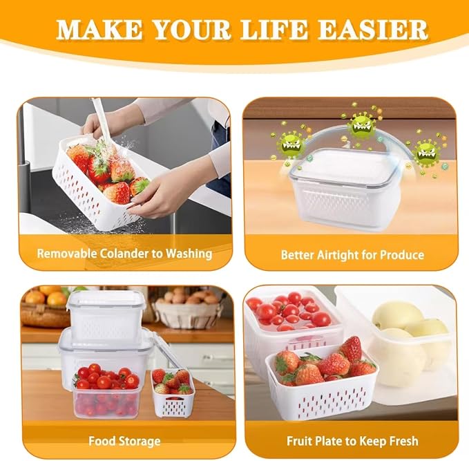 6 PCS Fruit Storage Containers for Fridge - Image 7
