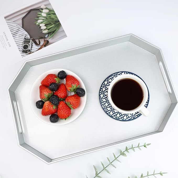Spsyrine Silver Plastic Serving Tray - Image 4