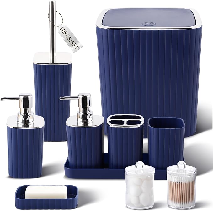 Navy Blue Bathroom Accessories Set by BetterbathroomwithXLHOME