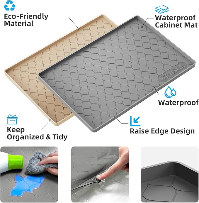 Silicone Under Sink Mat 34" x 22", kitchen Essentials and Gadgets, Shelf liner - Image 2