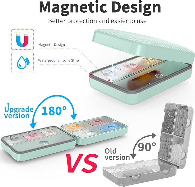 Restree Weekly Pill Organizer, Magnetic Moisture Proof Pill Case, Large - Image 2