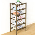 Smiry Bamboo Shoe Rack for Closet, 6 Tier Small Wooden Stackable Shoe Organizer by Smiry