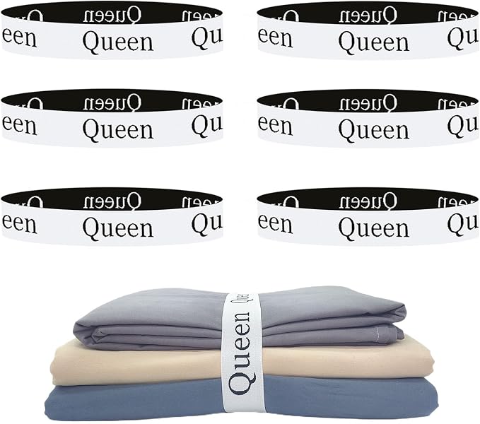 6 Pieces Bed Sheet Organizer Bands, Sheet Organizers and Storage Label Bands by Yermivie