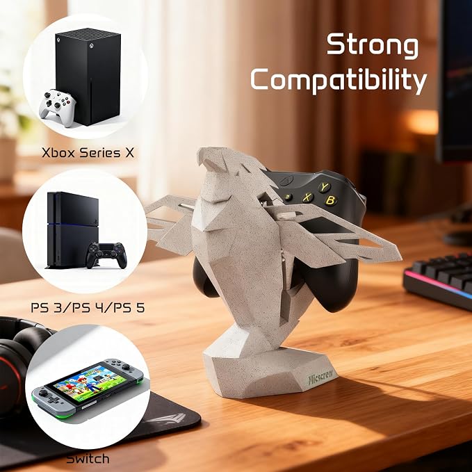 Controller Holder for Xbox/PS/Switch – Monument Marble-Style Eagle Stand - Image 5