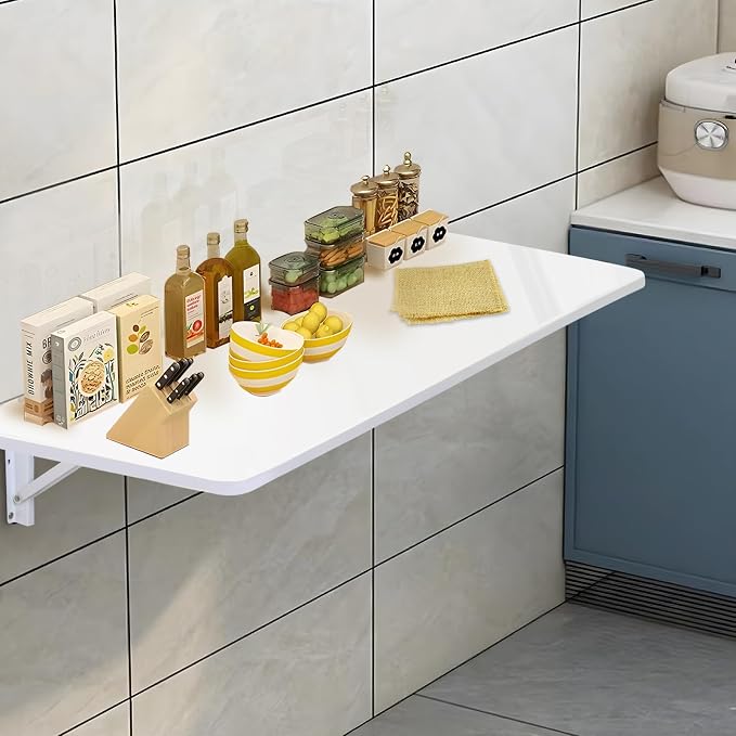 CYGJSYEASpace-Saving Wall-Mounted Fold-Down Laundry Room Table, Home Bar - Image 7