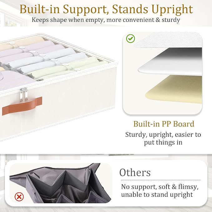 Yawinhe Under Bed Storage Containers, 2 Pack, Bin - Image 6