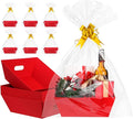 AFOROEOA 10PACK Red Baskets For Gifts Empty, 10x12”Thick Kraft Gift Basket by AFOROEOA