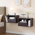 Modern Espresso Fluted Floating Nightstand by BuildHom
