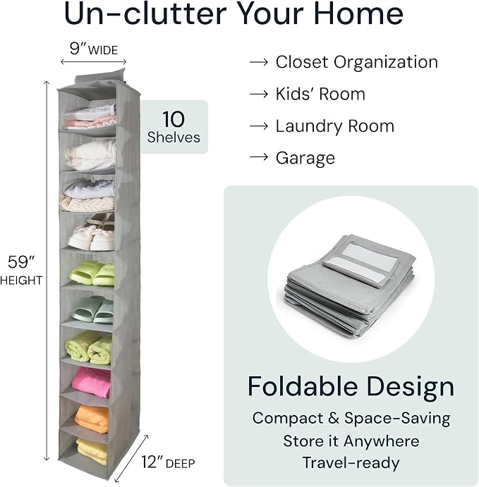 Boxy Concepts 10-Shelf Hanging Hat Organizer - Image 2
