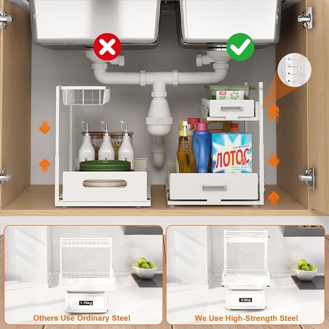 2 Tier Slide Out Kitchen Cabinet Organizers - Image 4