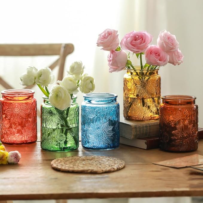 ANSQU Set of 2 Vintage Glass Kitchen Storage Jars, 23.7 FL OZ Gass Jar - Image 6