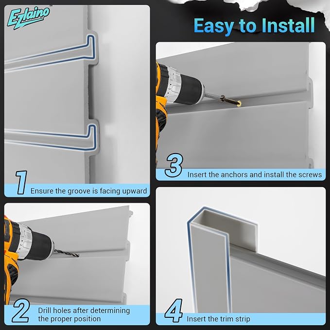 Ezlaino 4x8ft PVC Slat Wall Paneling - Image 6