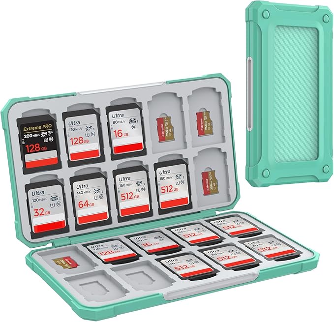 HEIYING Memory Card Case for SD/TF Cards, Portable SD Card Holder Storage Case by HEIYING
