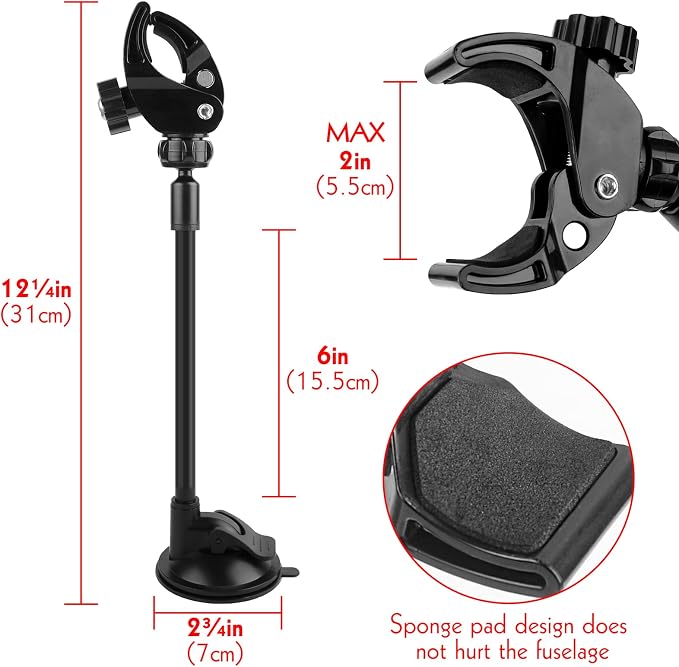 LUEXBOX Adjustable Hair Dryer Holder Stand, 360 Degree Rotation Blow Dryer - Image 2