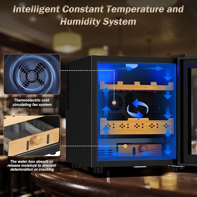 Electric Humidor-50L Cooling & Heating Humidor, Smart Touch Control Humidity & - Image 4