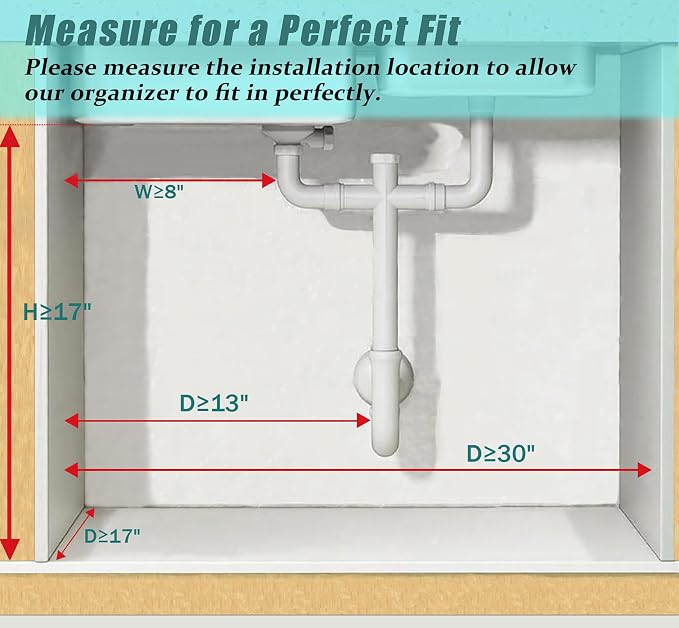 Under Sink Organizer, Extra-Wide Upgrade, 1 Pack 2 Tier Metal Slide Out Cabinet - Image 8
