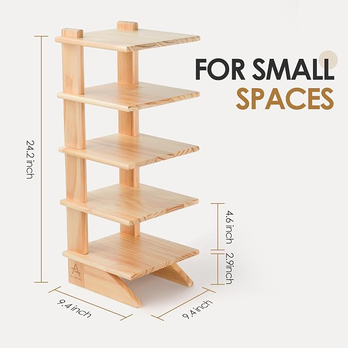 5-Tier Wooden Bookshelf for Small Spaces – Narrow Space-Saving Bookcase & - Image 3