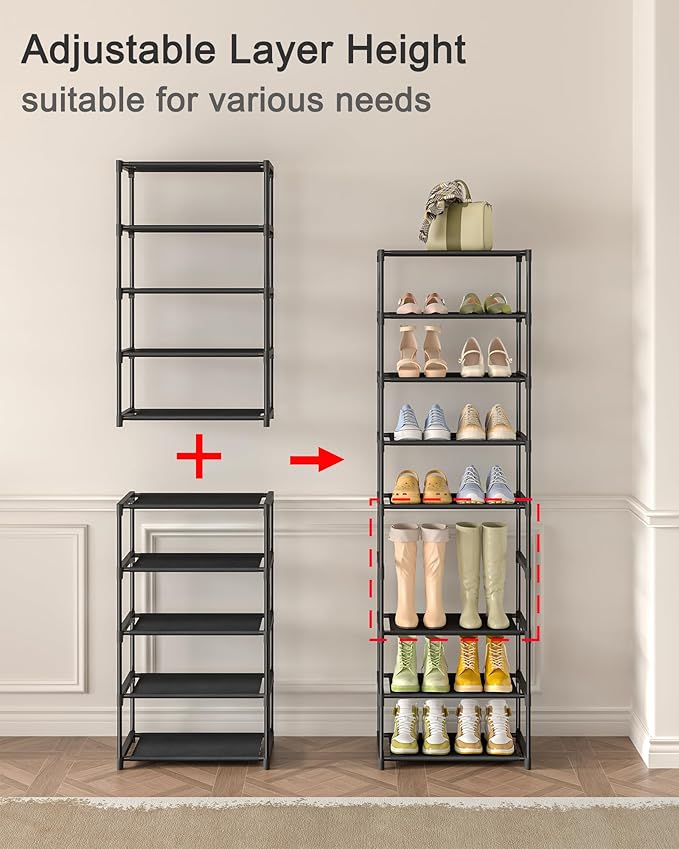 5-Tier Small Shoe Rack, Narrow Space-Saving Organizer - Image 4
