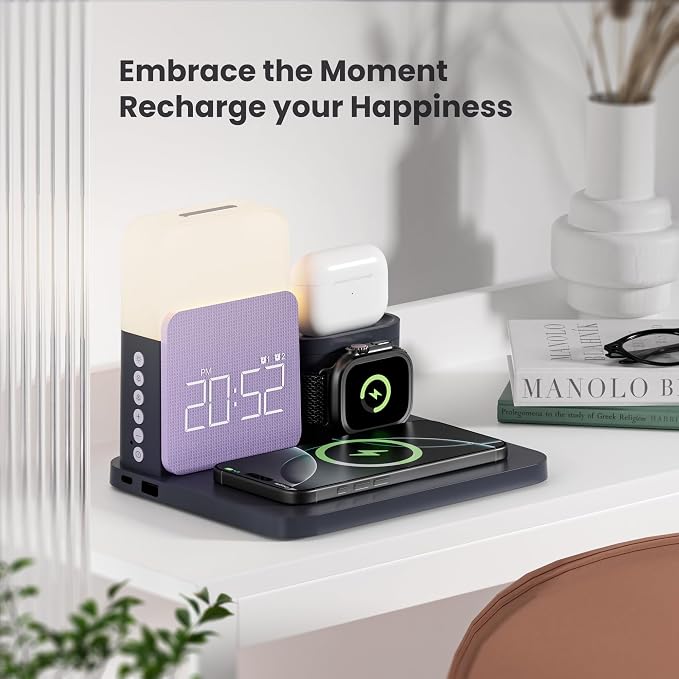 7 in 1 Wireless Charging Station, Alarm Clock - Image 7