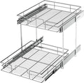 LOVMOR 2 Tier Individual Pull Out Cabinet Organizer 20" W x 21" D, Slide Out by LOVMOR