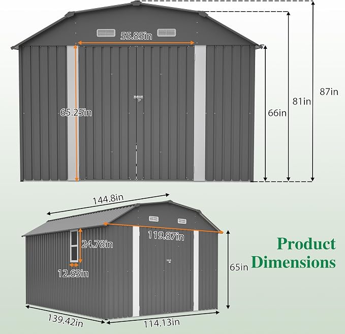 Large Outdoor Storage Shed, Utility Tool Shed - Image 2