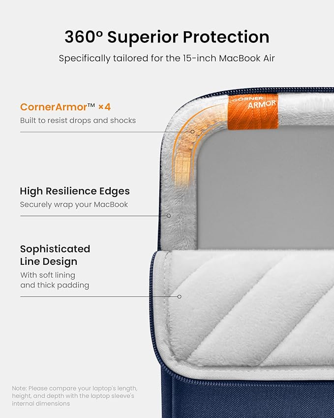 tomtoc 360° Protective Laptop Sleeve - Image 4