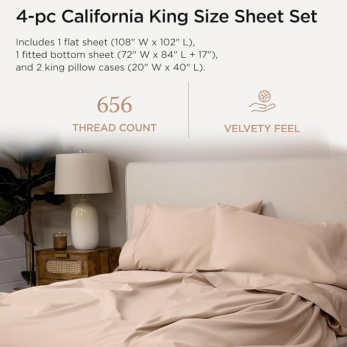 Threadmill California King Sheet Sets |Certified American Supima Cotton Sheets - Image 2
