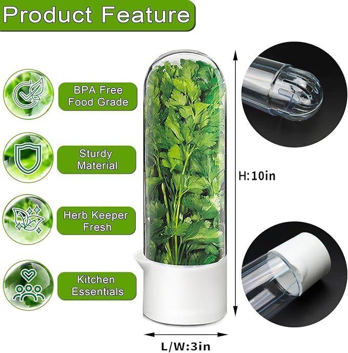 Cilantro Container for Fridge, Herb Saver for Refrigerator - Image 6