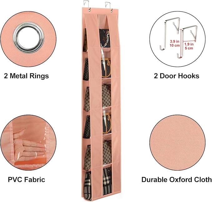 Lirex Over The Door Organizer, 2 Pack Handbag Storage - Image 4