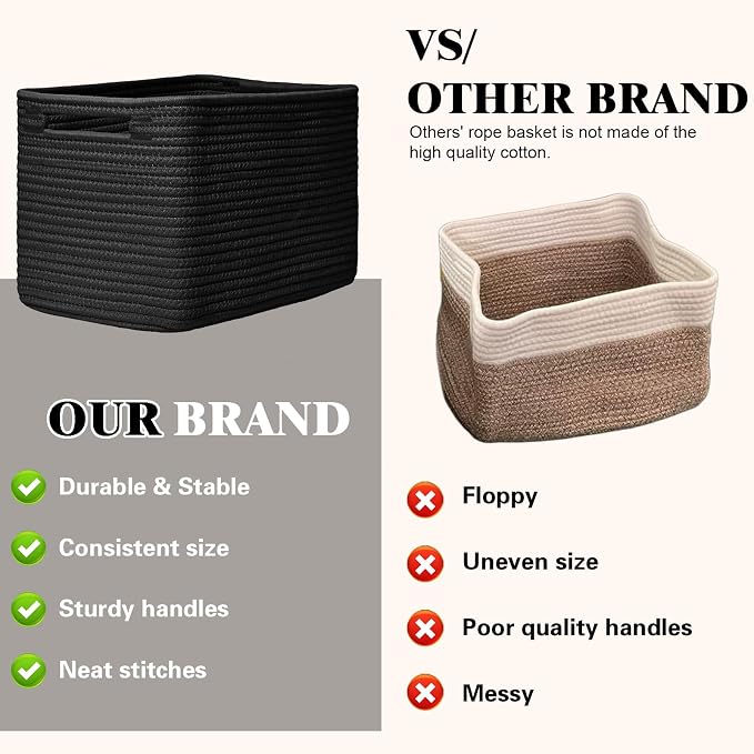 Storage Baskets for Organizing, 4 Pack Storage Baskets for Shelves, Woven - Image 4