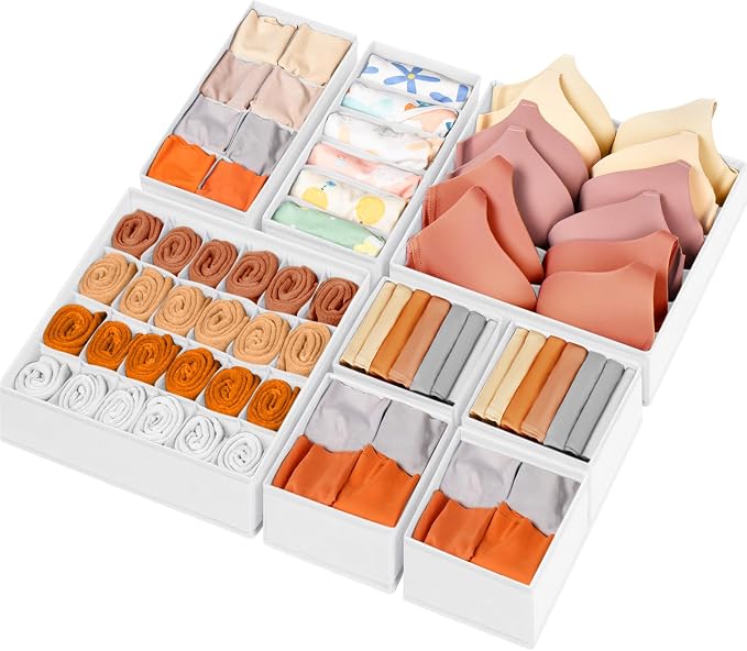 Criusia Drawer Organizer Clothes, 8 Pack Dresser Organizer Bins by Criusia