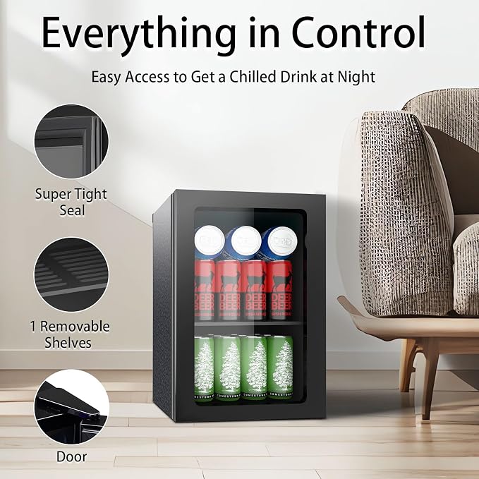 Compact 24 Can/0.9 Cu.Ft Mini Fridge - Image 2