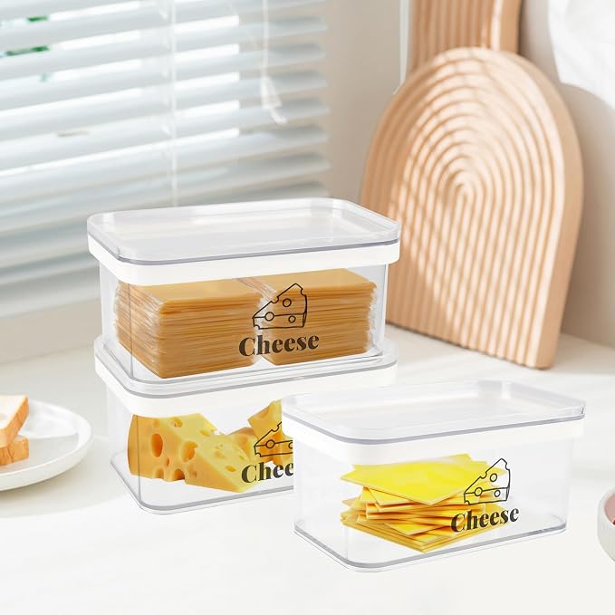 Cheese Container for Refrigerator 3 Pack, Shredded Cheese Storage Container - Image 4