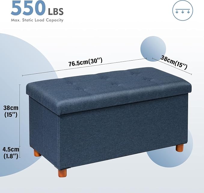 PINPLUS Linen Coffee Table Ottoman - Image 2