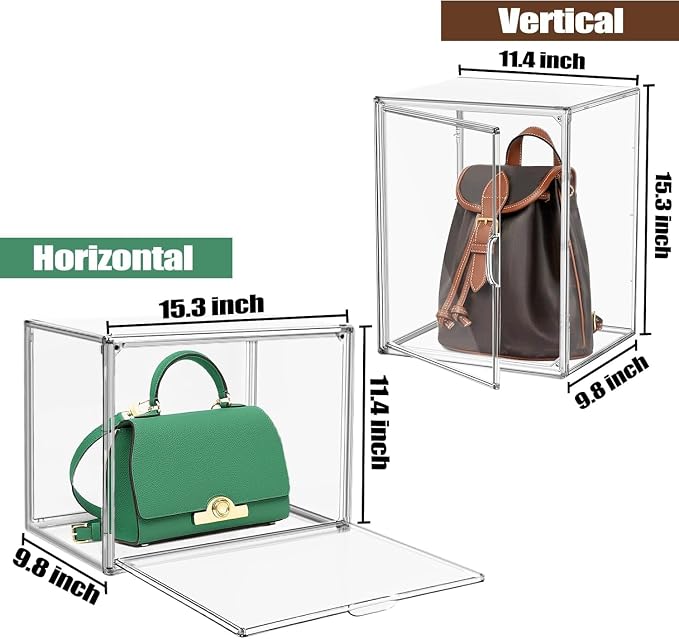 5 Pcs Super Large Acrylic Display Case Purse Handbag Storage Organizer - Image 2