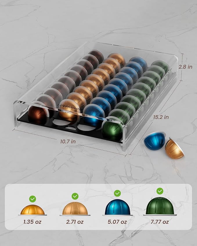 Storage Drawer for Nespresso Vertuo Coffee Pod Holder for Counter Acrylic - Image 3