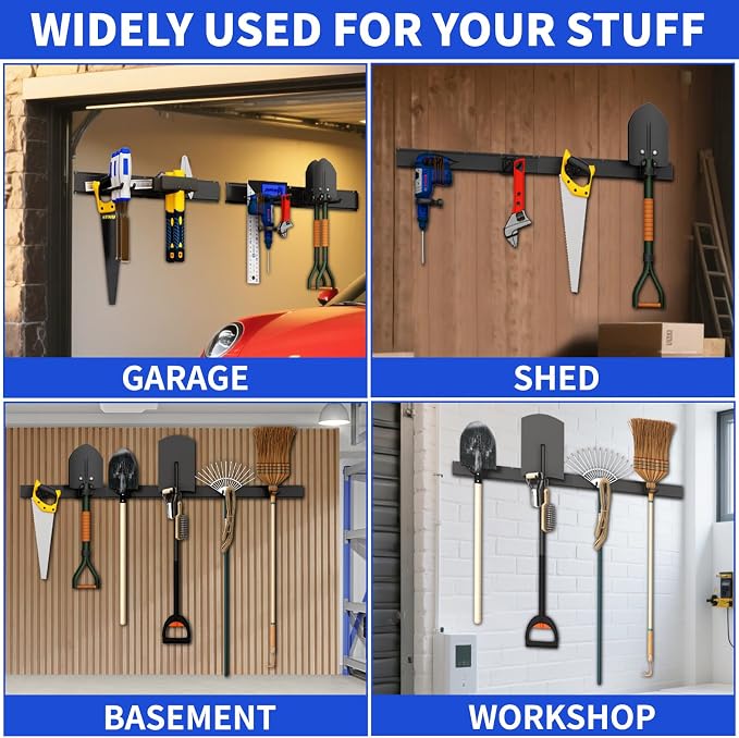 Garage Tool Organizer Wall Mount, 48inch Heavy Duty Garden Tool organizer - Image 4