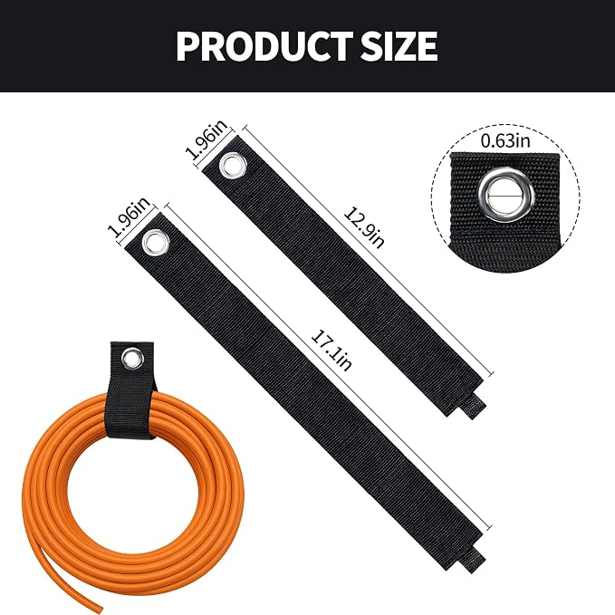 3-Pack Heavy-Duty Extension Cord Holder, Two Sizes, Durable Nylon Cable - Image 2