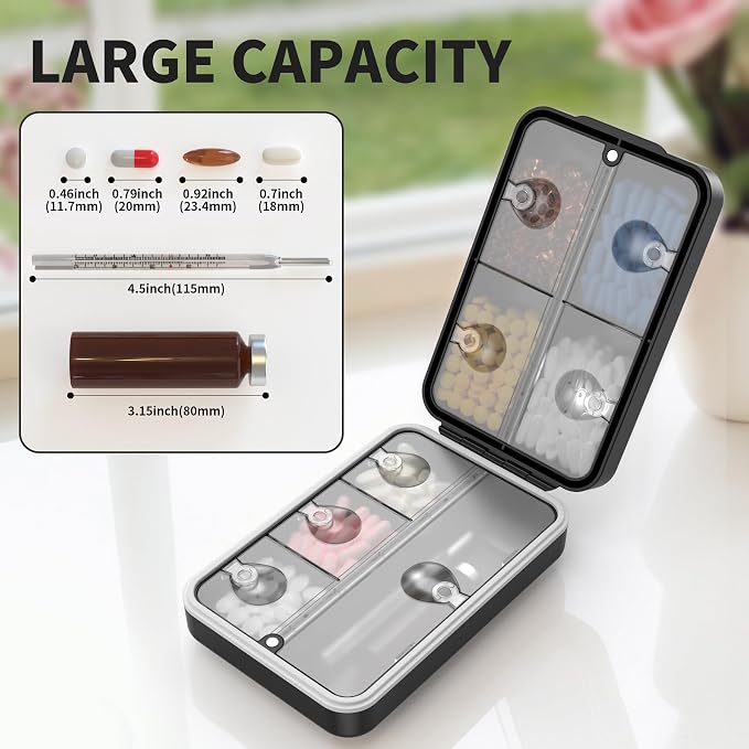 Restree Weekly Pill Organizer, Magnetic Moisture Proof Pill Case, Large - Image 5
