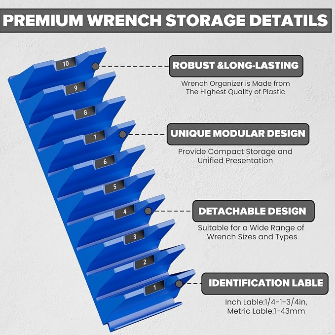 80PCS Modular Wrench Organizer Wrench Holder - Image 4