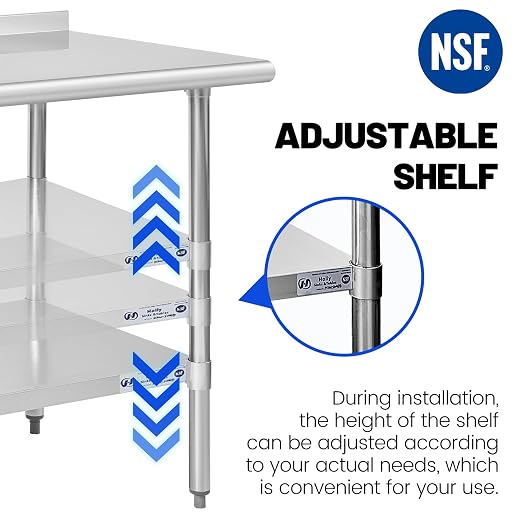 Hally Stainless Steel Table for Prep & Work 24 x 30 Inches, NSF Commercial - Image 7